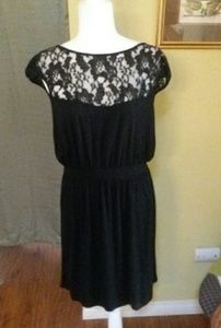 Black lace top dress